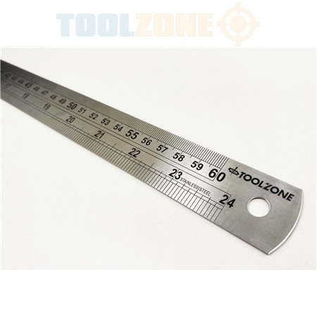 24 METAL RULER Long Measuring Marking Tool 60cm DOUBLE SIDE Metric  Imperial UK