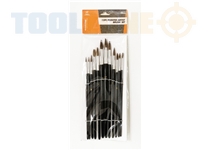 Toolzone 12Pc Pointed Artist Brushes