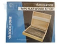 Toolzone 16Pc Flat Bit Set In Wood Box