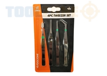 Toolzone 4Pc Tweezer Set