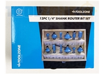 Toolzone 12Pc 1/4" Shank Router Bits Tct