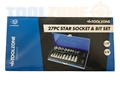 Toolzone 27Pc 3/8 & 1/2" Star Bits & E Sockets