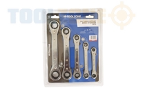 Toolzone 5Pc Mm Flat Ratchet Ring Spanners