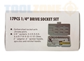 Toolzone 17Pc 1/4" Basic Socket Set