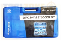 Toolzone 26Pc 3/4" & 1" Socket Set