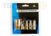 Toolzone 5Pc Brass Quick Air Coupler Set