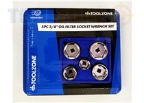 Toolzone 5Pc 3/8" Oil Filter Socket Wrench Set