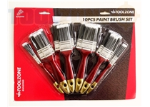 Toolzone 10Pc Paint Brush Set Nylon Bristle
