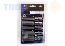 Toolzone 5Pc 1/2" Dr Hex Bits 100Mm