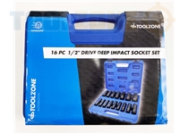 Toolzone 16Pc 1/2"Deep Impact Socket Set 10-32